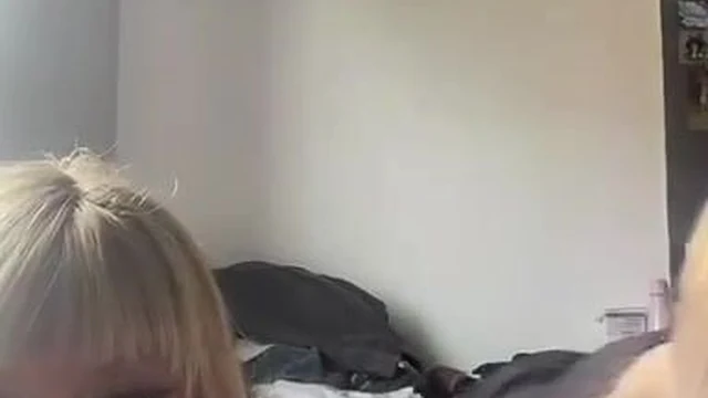 Gothic Blonde In Black Dress Slips Nip On Livestream