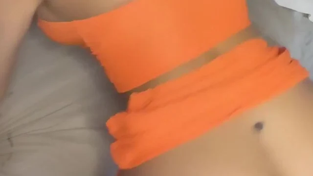 Ana Paula Saenz Teases In Vibrant Orange Lingerie