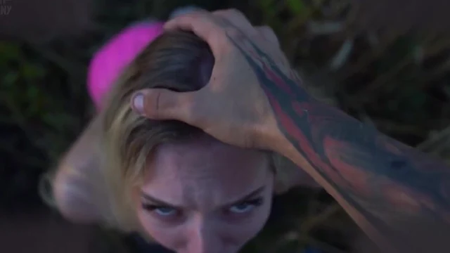 Lily Gives A Blowjob In The Open Field
