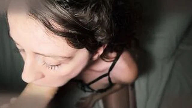 Arden Gets Drenched While Sucking Cock In Bed screenshot