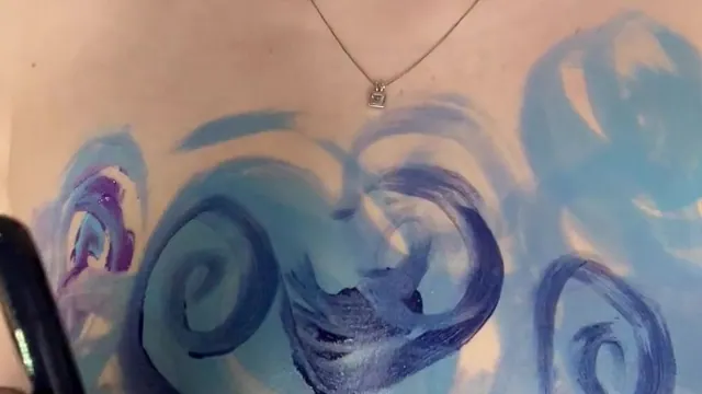 Curlyjoeee Drawing Art On Her Nude Tits With Brush Onlyfans
