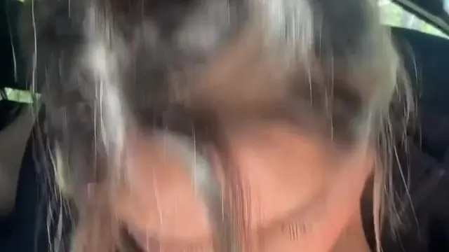 Bearuby Gives A Car Blowjob To Her Boyfriend